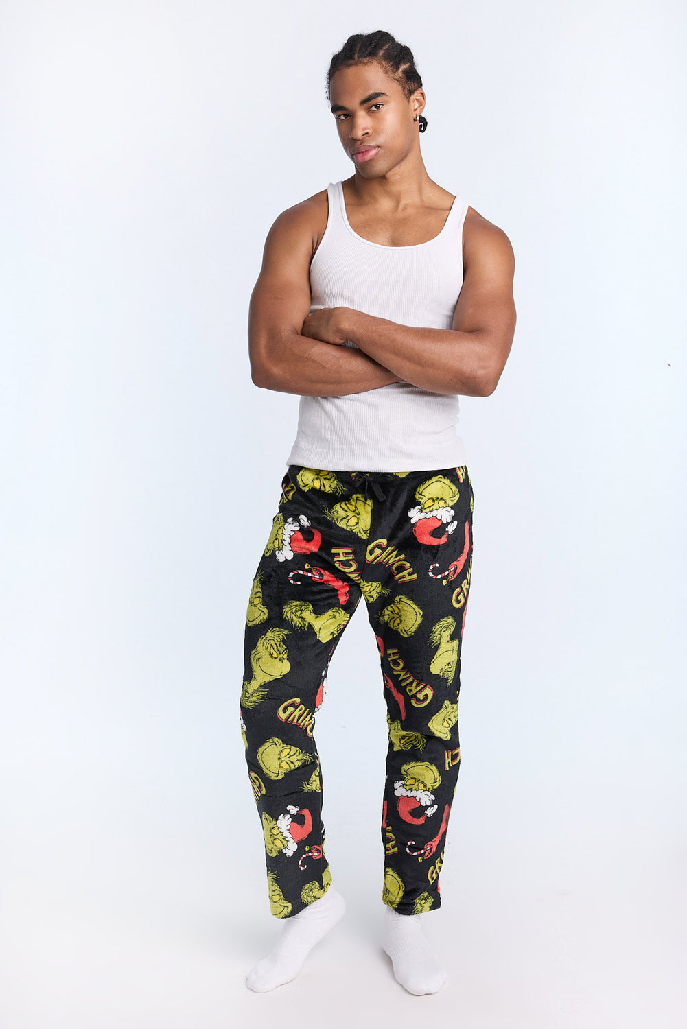 Pantalon de pyjama en peluche imprimé The Grinch homme Pantalon de pyjama en peluche imprimé The Grinch homme