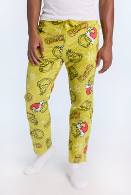 Mens The Grinch Green Plush Pajama Pant