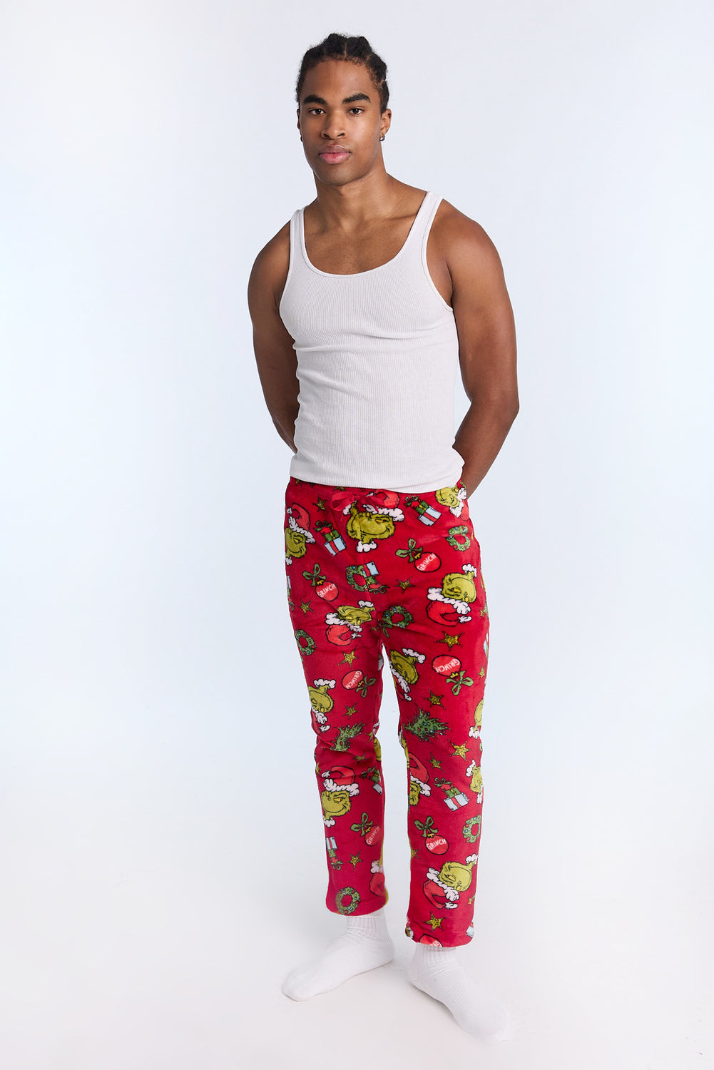 Mens The Grinch Red Plush Pajama Pant Mens The Grinch Red Plush Pajama Pant