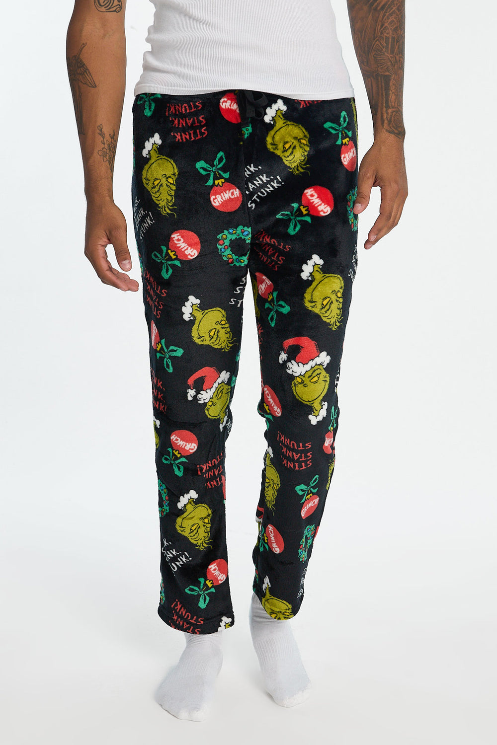 Mens The Grinch Stink, Stank, Stunk! Plush Pajama Pant Mens The Grinch Stink, Stank, Stunk! Plush Pajama Pant