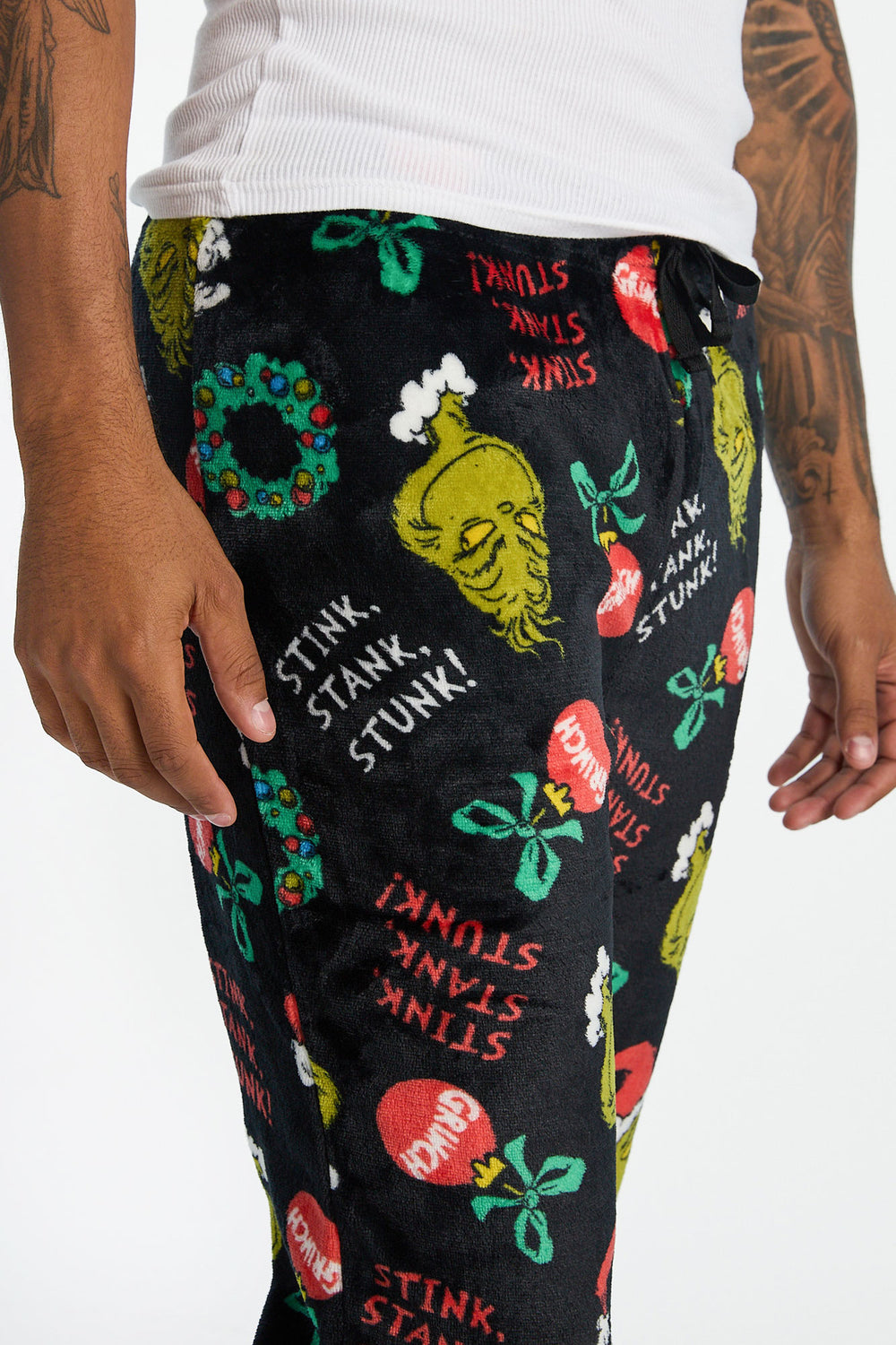 Mens The Grinch Stink, Stank, Stunk! Plush Pajama Pant Mens The Grinch Stink, Stank, Stunk! Plush Pajama Pant