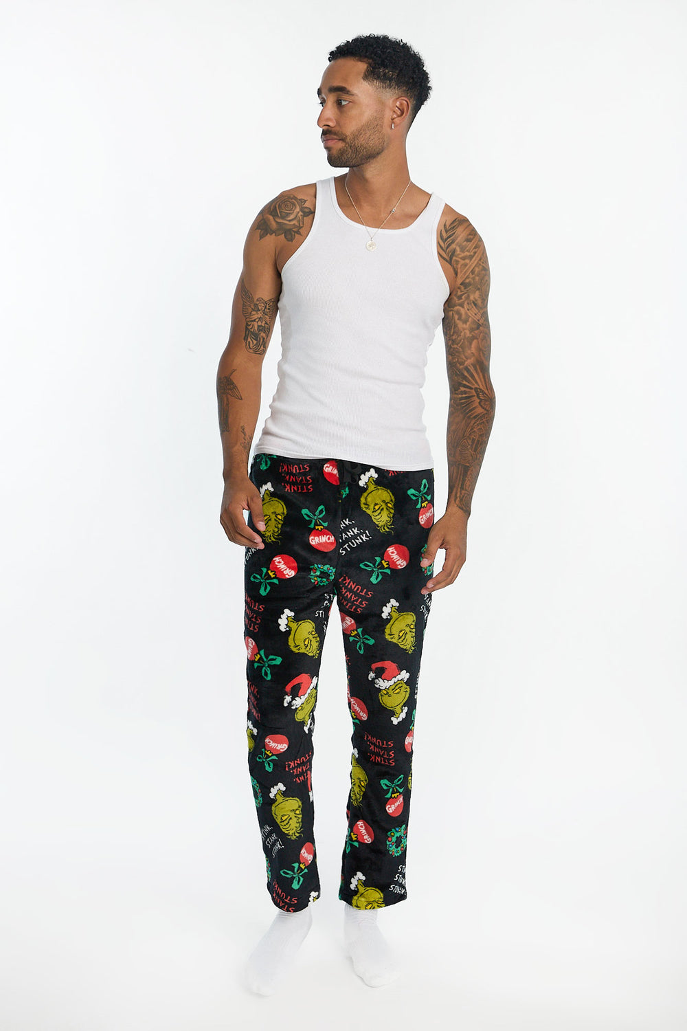 Mens The Grinch Stink, Stank, Stunk! Plush Pajama Pant Mens The Grinch Stink, Stank, Stunk! Plush Pajama Pant