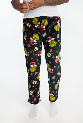 Pantalon de pyjama en peluche boules de Noël The Grinch homme