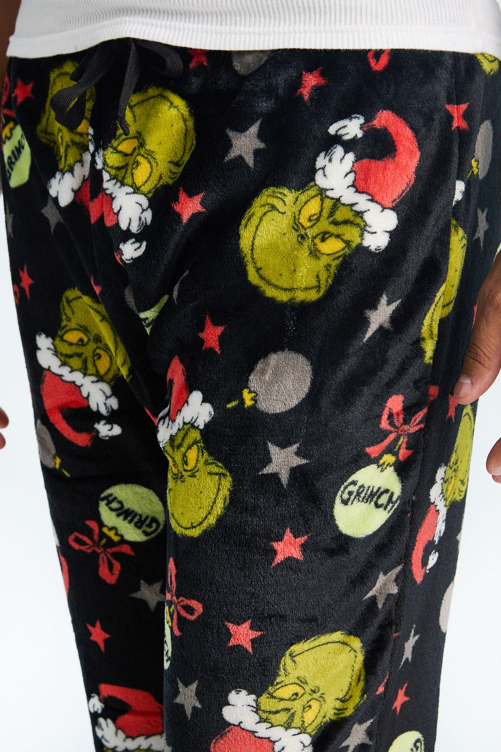 Pantalon de pyjama en peluche boules de Noël The Grinch homme Pantalon de pyjama en peluche boules de Noël The Grinch homme