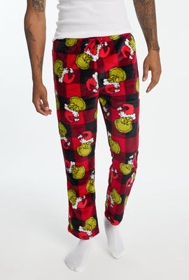 Pantalon de pyjama en peluche à carreaux The Grinch homme