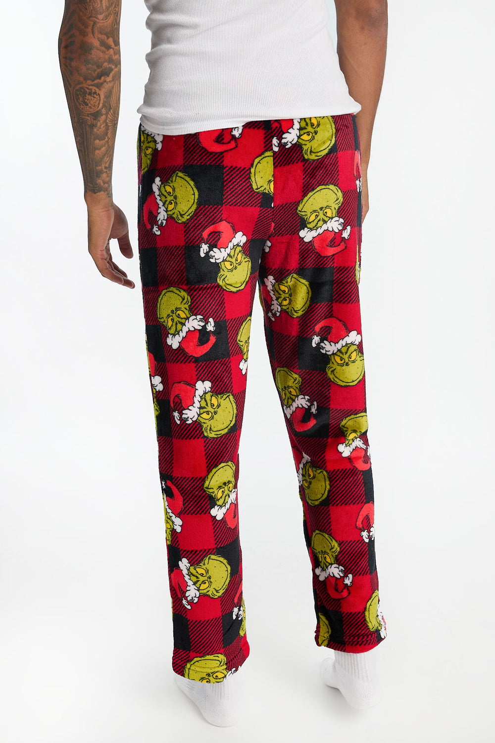Pantalon de pyjama en peluche à carreaux The Grinch homme Pantalon de pyjama en peluche à carreaux The Grinch homme