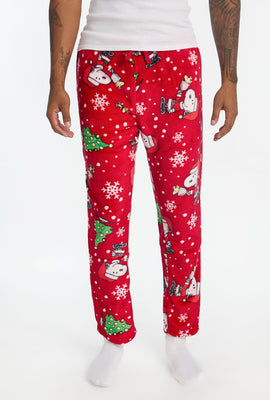 Pantalon de pyjama en peluche flocons de neige Peanuts Snoopy homme