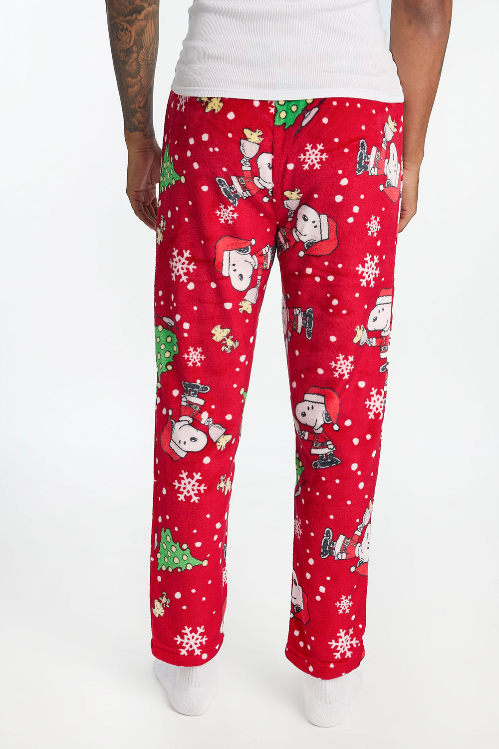Mens Peanuts Snoopy Snowflakes Plush Pajama Pant Mens Peanuts Snoopy Snowflakes Plush Pajama Pant