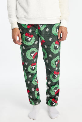 Pantalon de pyjama en peluche couronne de Noël Peanuts Snoopy homme