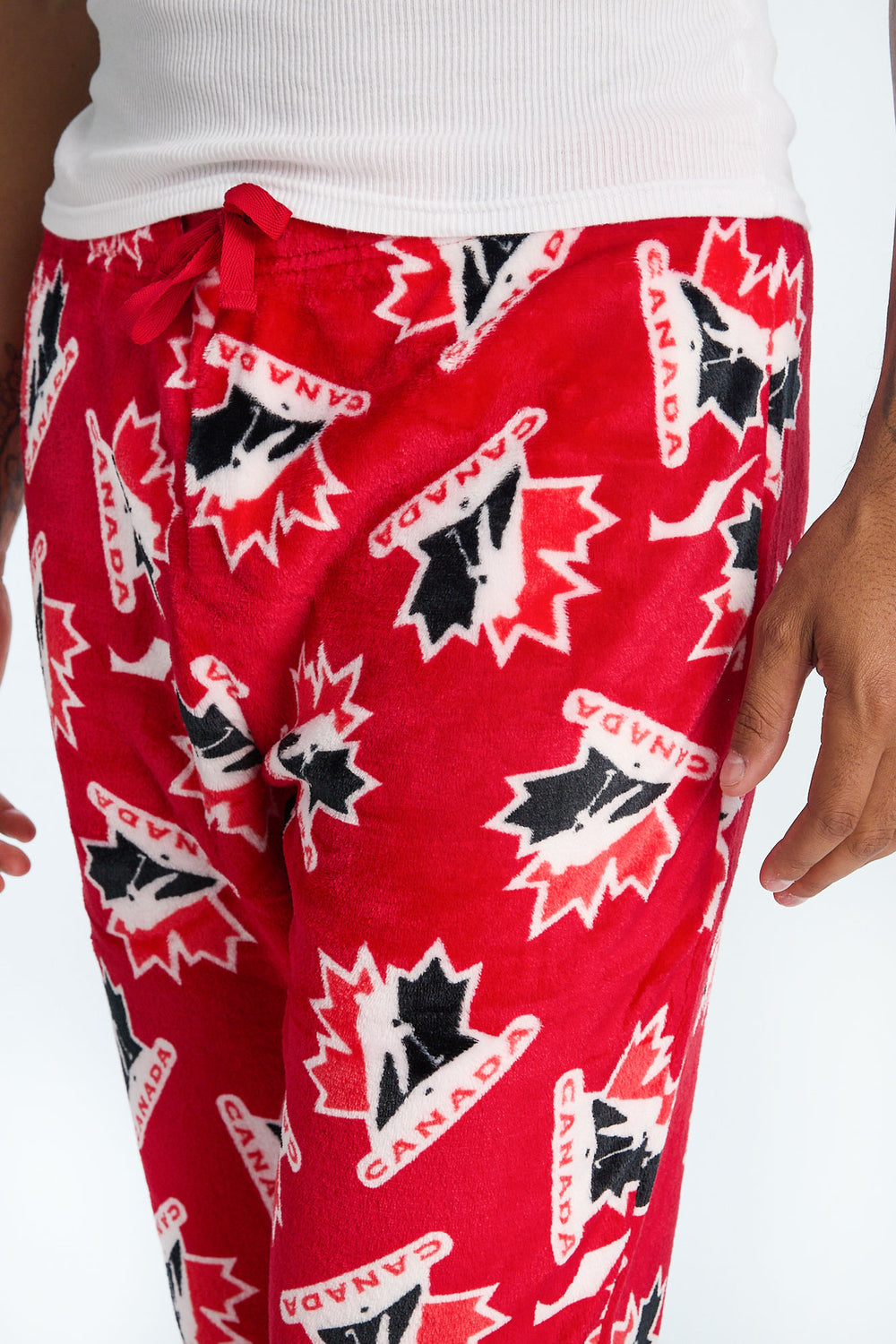 Mens Team Canada Hockey Logo Plush Pajama Pant Mens Team Canada Hockey Logo Plush Pajama Pant