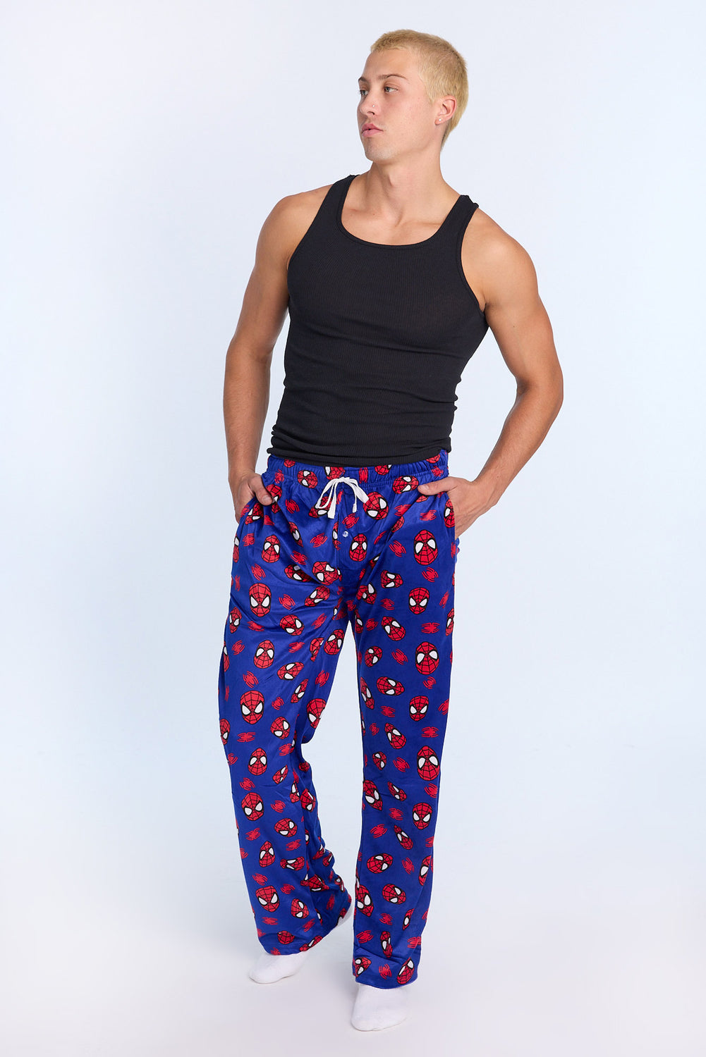 Mens Spider-Man Plush Pajama Pant Mens Spider-Man Plush Pajama Pant