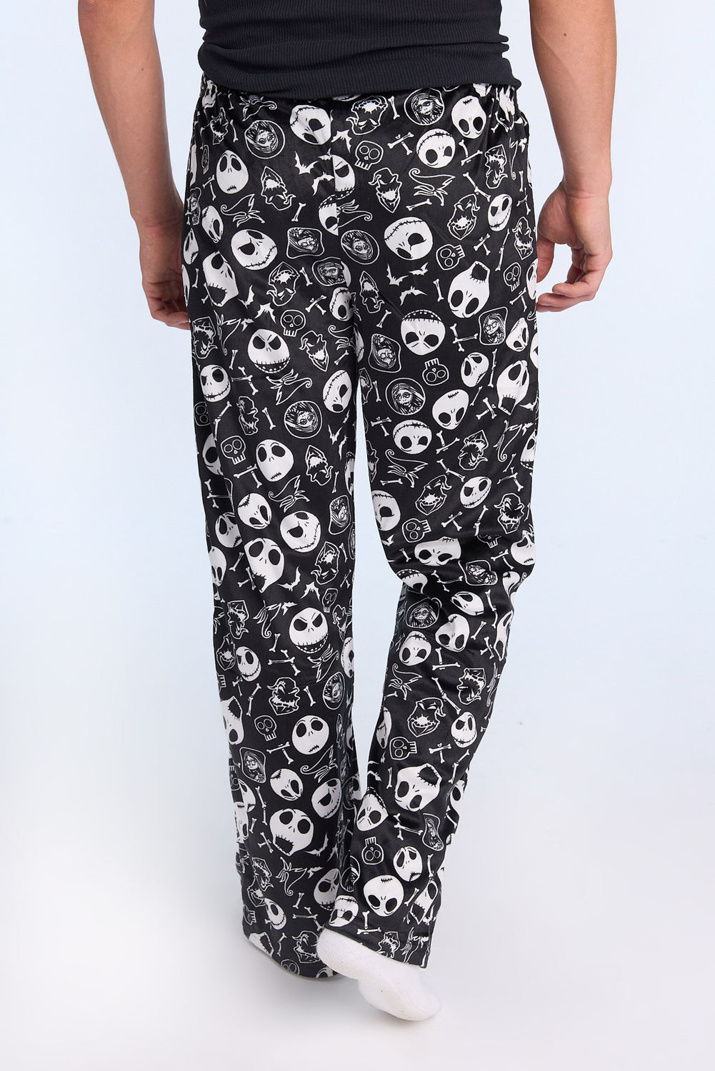 Mens Jack Skellington B&W Plush Pajama Pant Mens Jack Skellington B&W Plush Pajama Pant