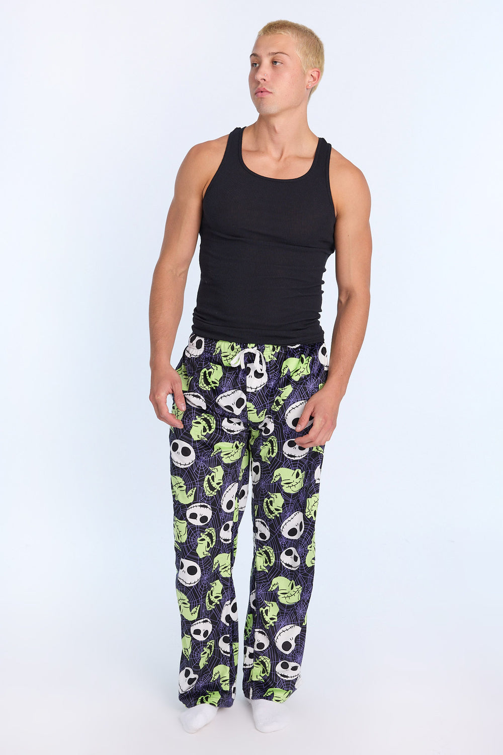 Mens Jack Skellington Halloween Plush Pajama Pant Mens Jack Skellington Halloween Plush Pajama Pant