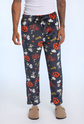 Mens Peanuts Spooky Snoopy Plush Pajama Pant