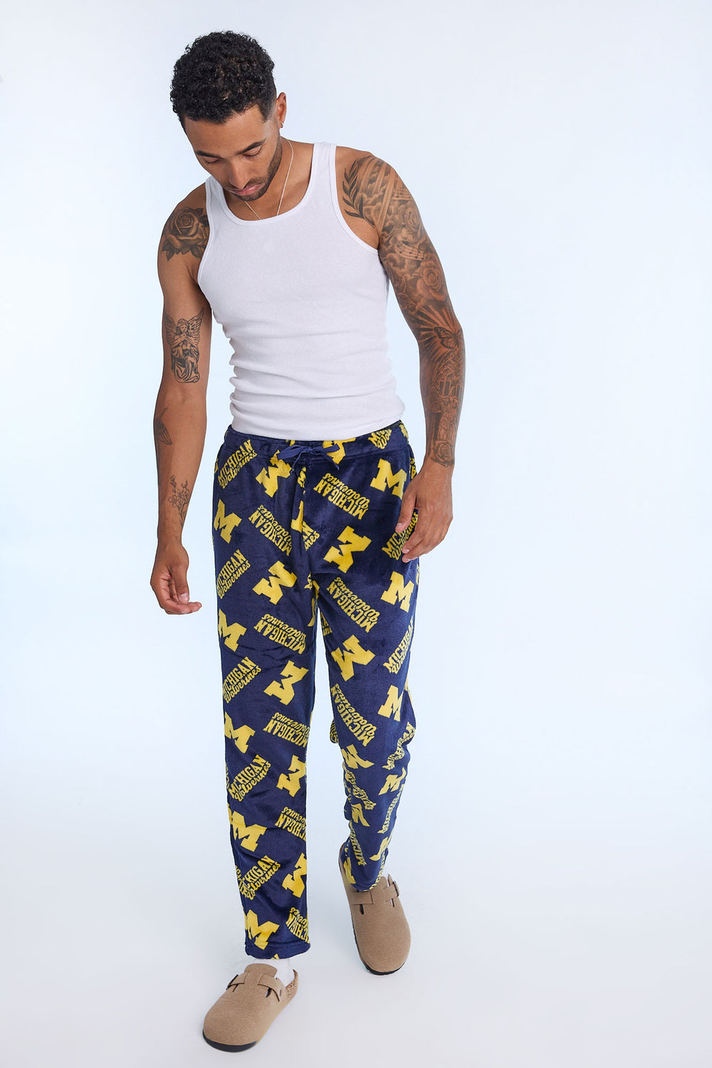 Mens Michigan Wolverines Plush Pajama Pant Mens Michigan Wolverines Plush Pajama Pant