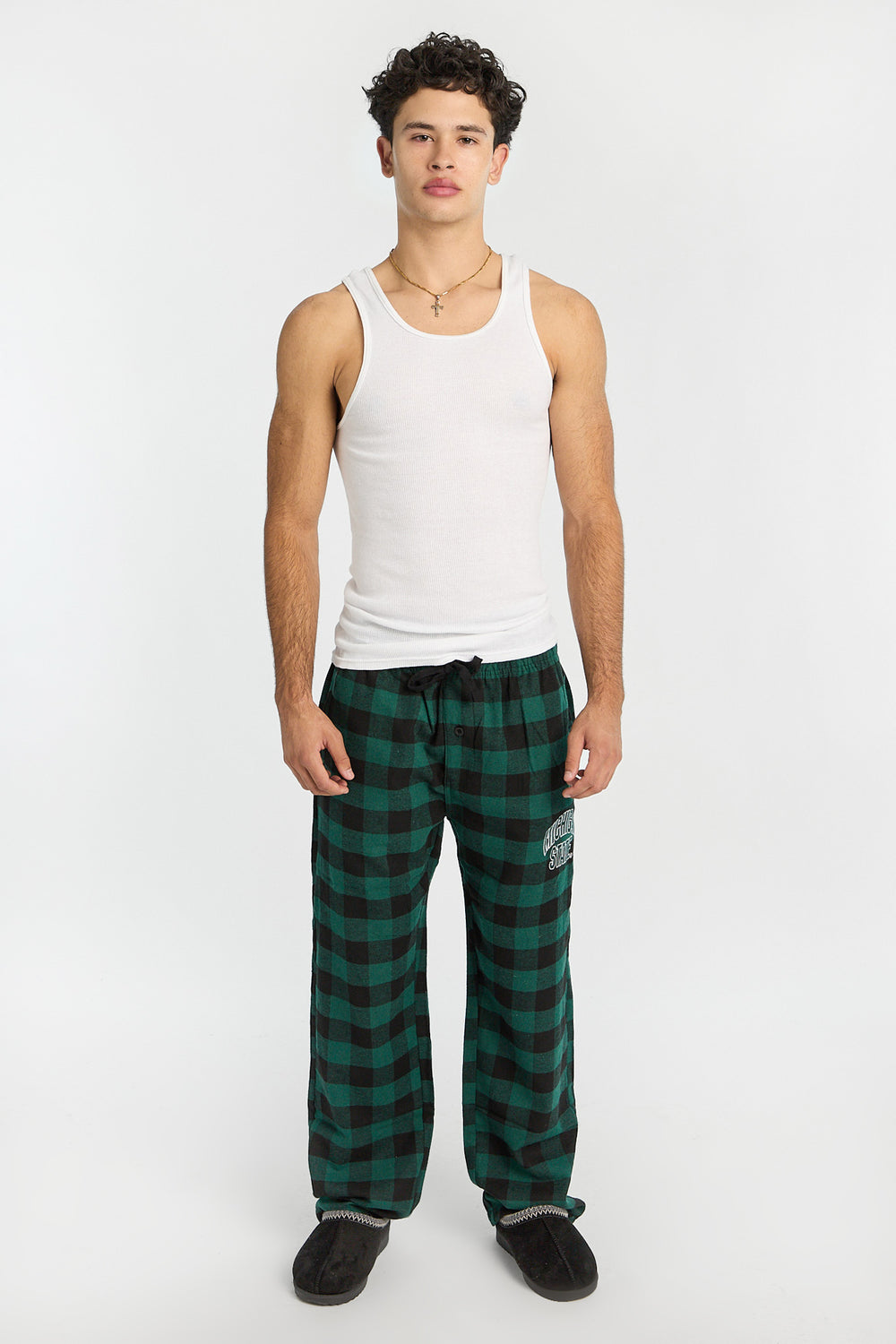 Mens Michigan State Varsity Plaid Pajama Pant Mens Michigan State Varsity Plaid Pajama Pant