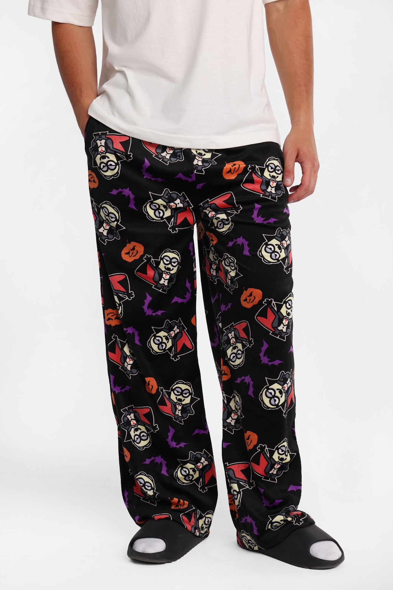 Vampire Minions Silky Fleece Pajama Pants - Black /
