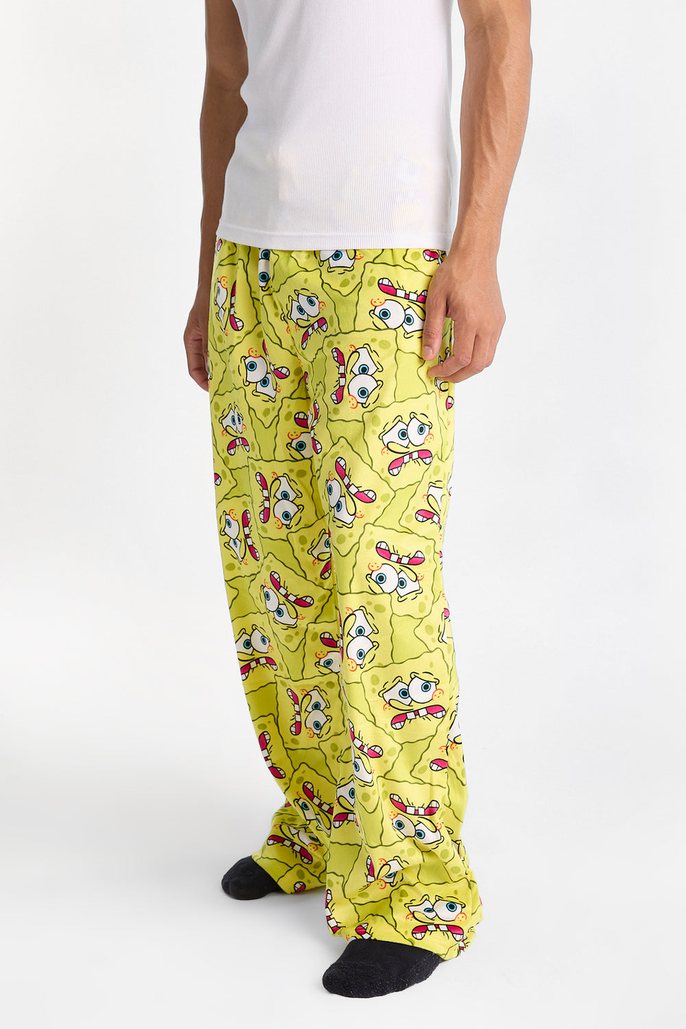 Pantalon pyjama en molleton soyeux imprimé Bob l'éponge Pantalon pyjama en molleton soyeux imprimé Bob l'éponge