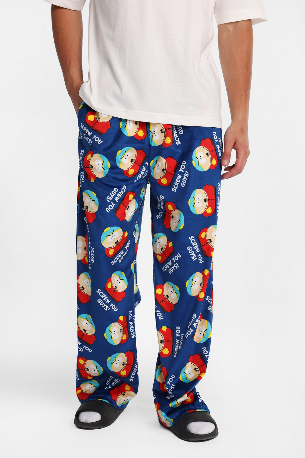 Pantalon pyjama en molleton soyeux imprimé South Park Cartman Screw You Guys Pantalon pyjama en molleton soyeux imprimé South Park Cartman Screw You Guys
