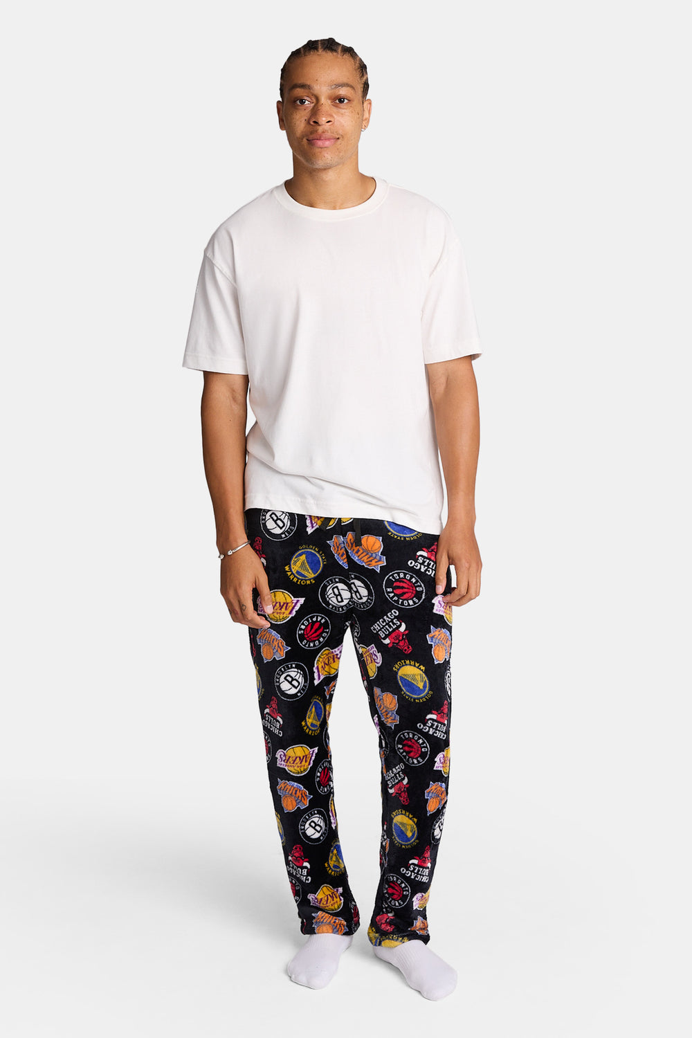 Pantalon de pyjama en peluche imprimé NBA Pantalon de pyjama en peluche imprimé NBA