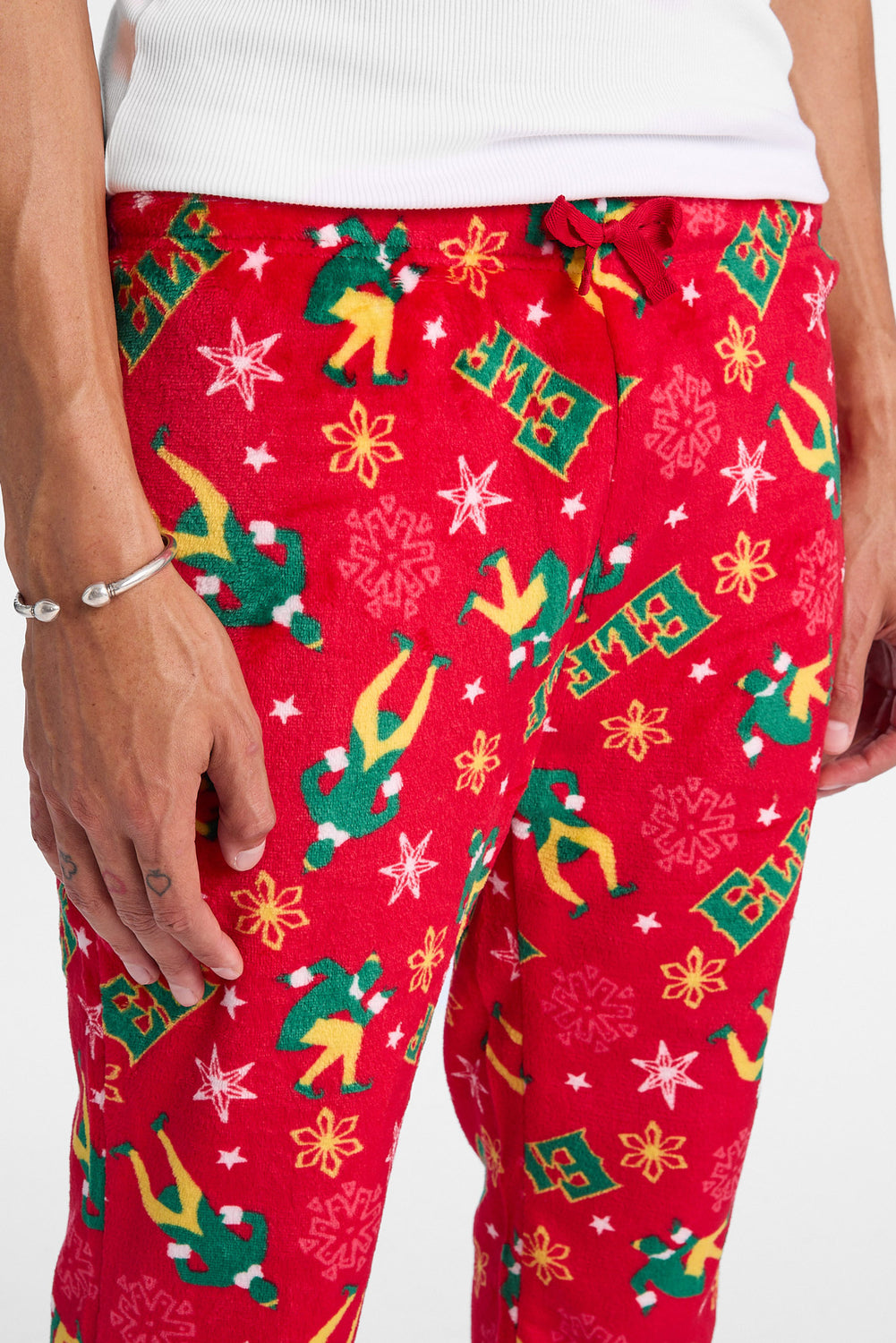 Mens Elf Red Plush Pajama Pant Mens Elf Red Plush Pajama Pant