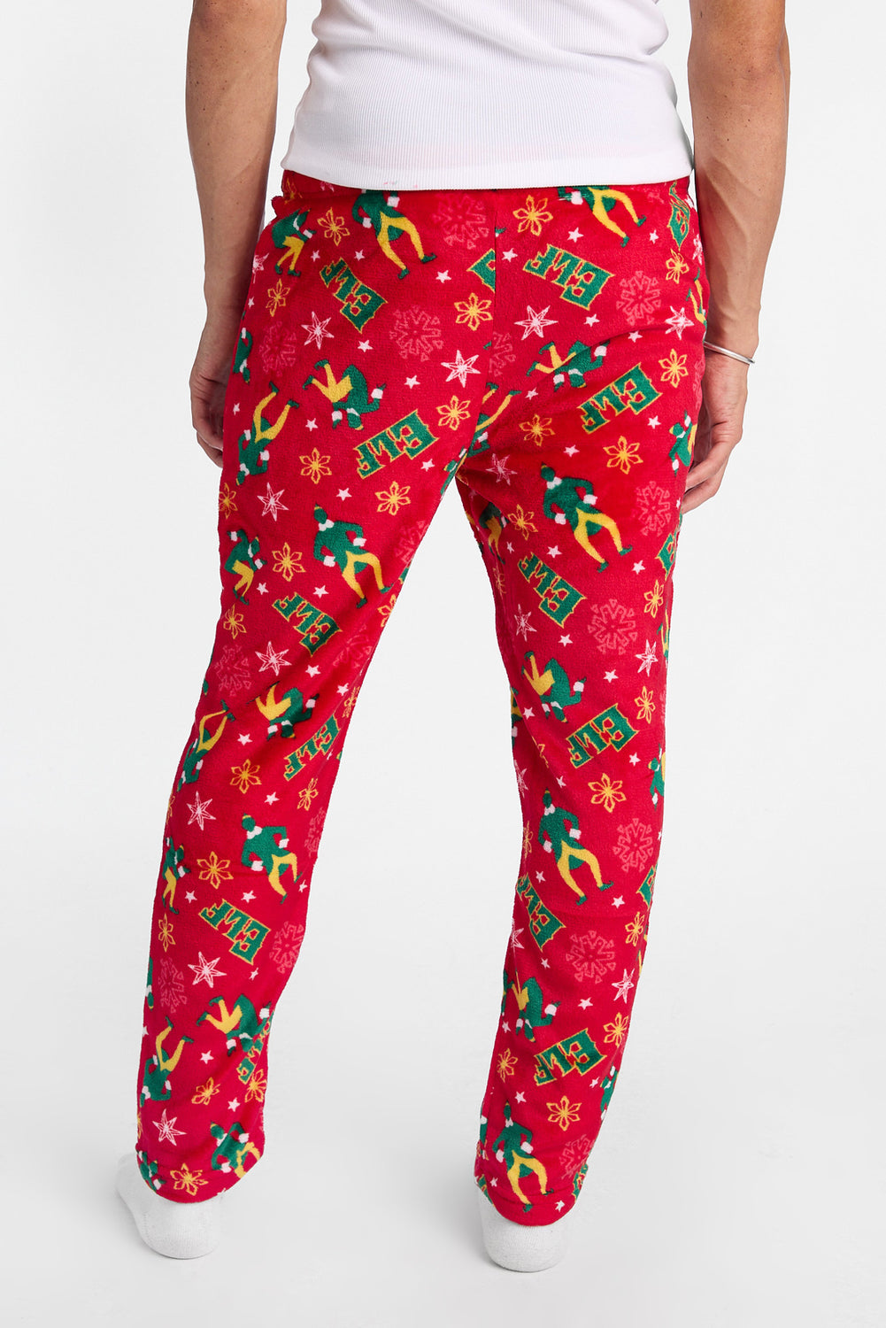 Mens Elf Red Plush Pajama Pant Mens Elf Red Plush Pajama Pant