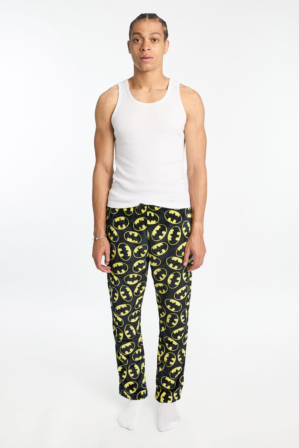 Pantalon de pyjama en peluche logo Batman homme Pantalon de pyjama en peluche logo Batman homme