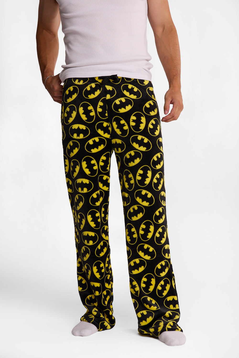 Pantalon pyjama pelucheux imprimé Batman Pantalon pyjama pelucheux imprimé Batman