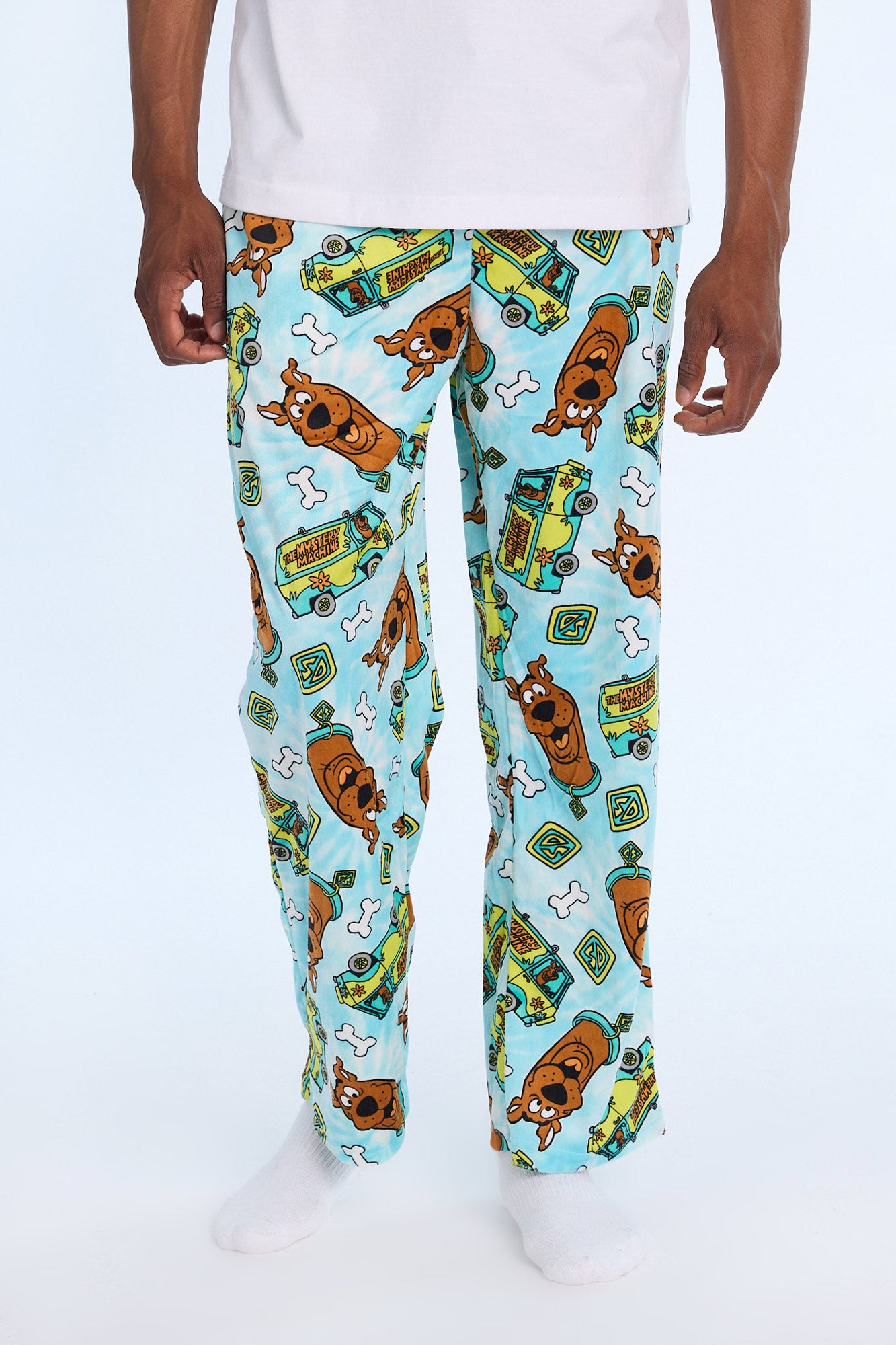 Mens Scooby-Doo Tie-Dye Fleece Pajama Pant - Blue /