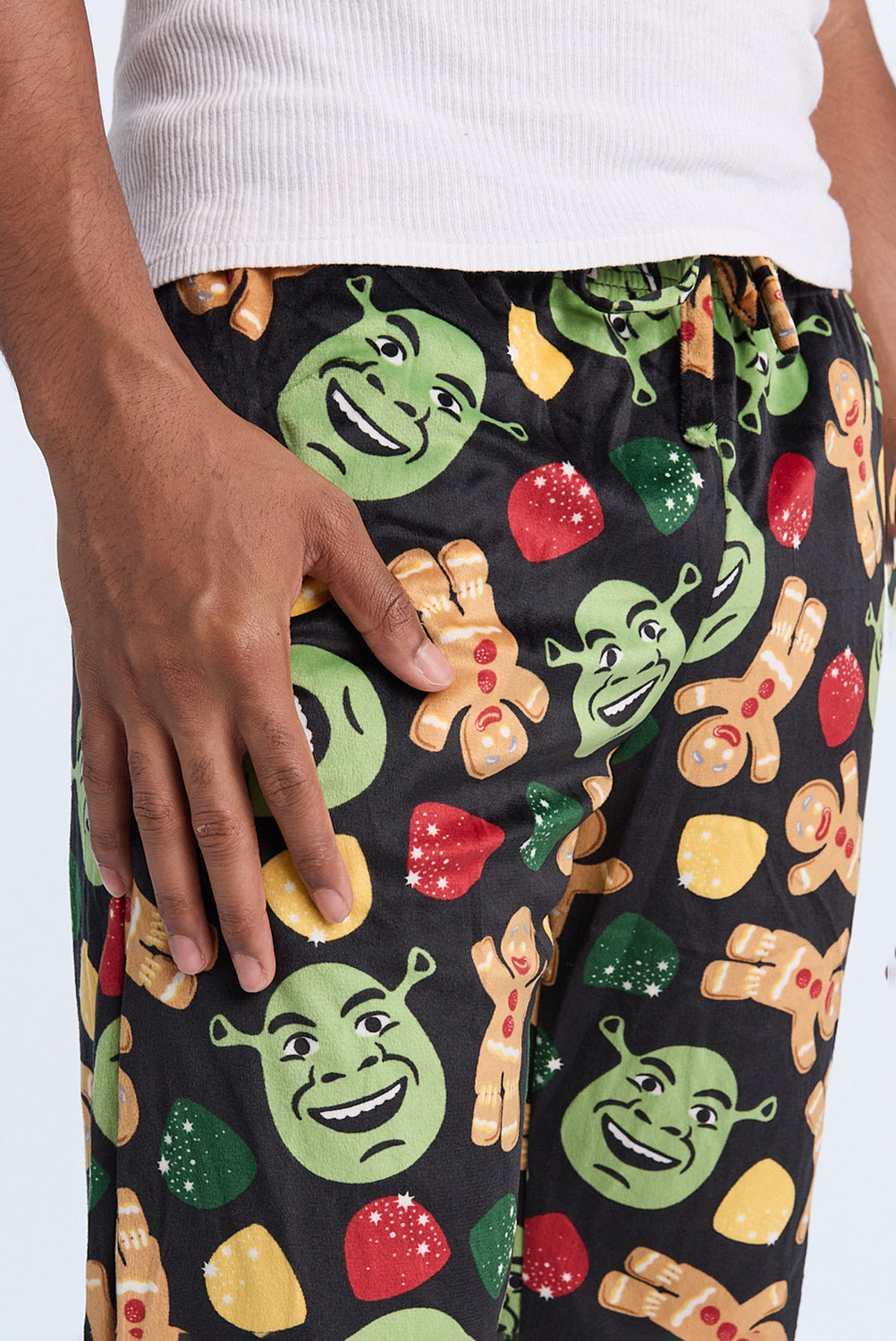 Mens Shrek & Gingerbread Man Plush Pajama Pant Mens Shrek & Gingerbread Man Plush Pajama Pant