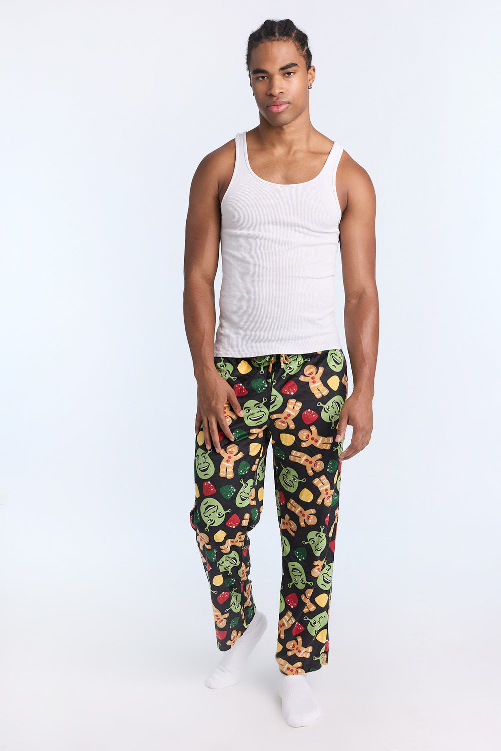 Mens Shrek & Gingerbread Man Plush Pajama Pant Mens Shrek & Gingerbread Man Plush Pajama Pant