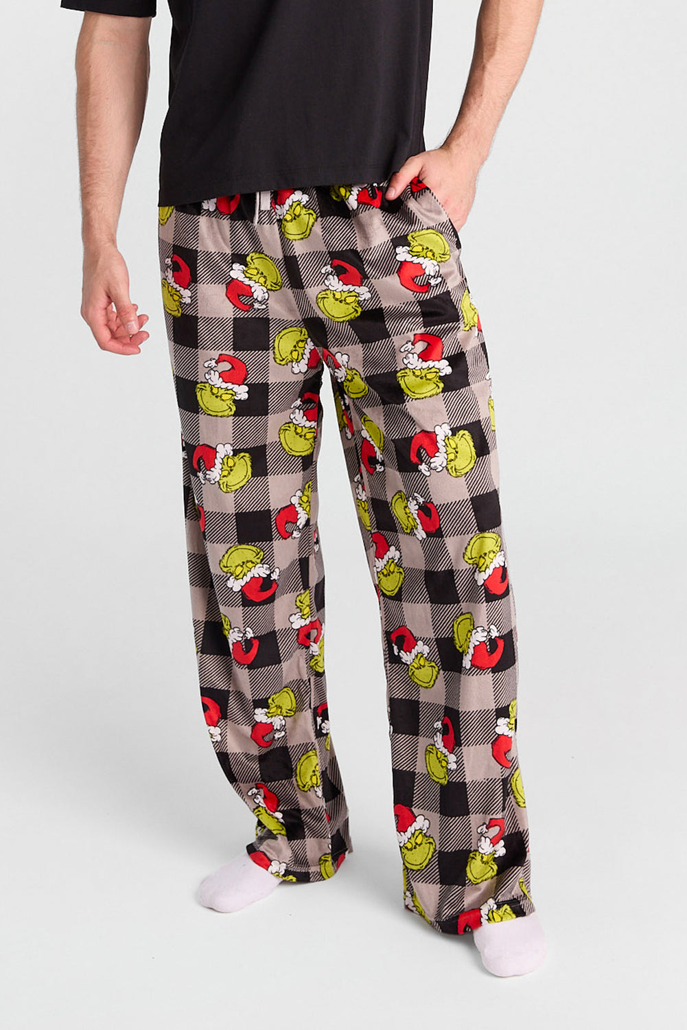 Pantalon de pyjama à carreaux imprimé Le Grinch Pantalon de pyjama à carreaux imprimé Le Grinch