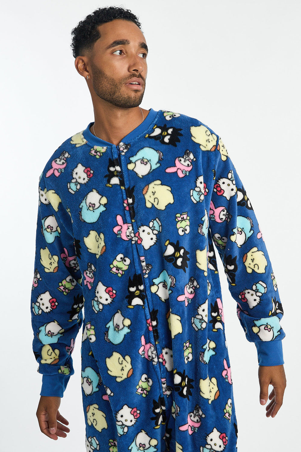 Mens Hello Kitty Plush Crewneck Onesie Mens Hello Kitty Plush Crewneck Onesie