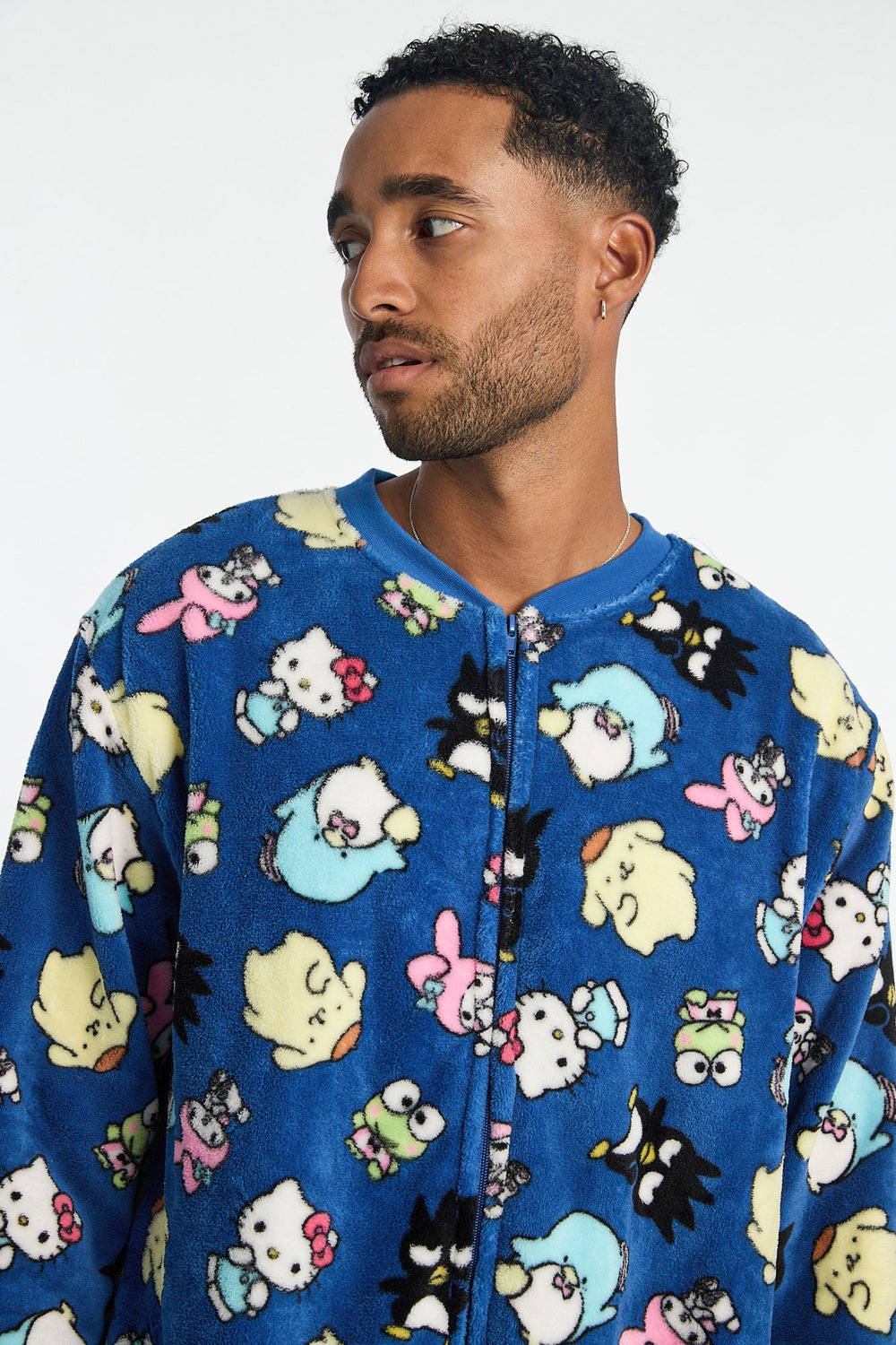 Mens Hello Kitty Plush Crewneck Onesie Mens Hello Kitty Plush Crewneck Onesie