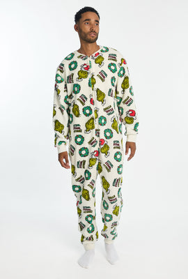 Combinaison pyjama en peluche imprimé The Grinch homme