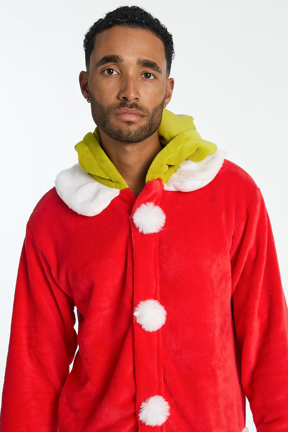 Combinaison pyjama en peluche imprimé The Grinch homme Combinaison pyjama en peluche imprimé The Grinch homme