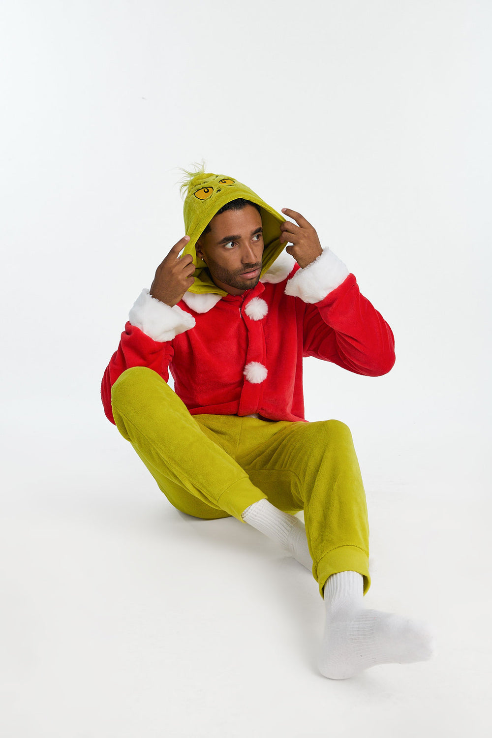 Combinaison pyjama en peluche imprimé The Grinch homme Combinaison pyjama en peluche imprimé The Grinch homme