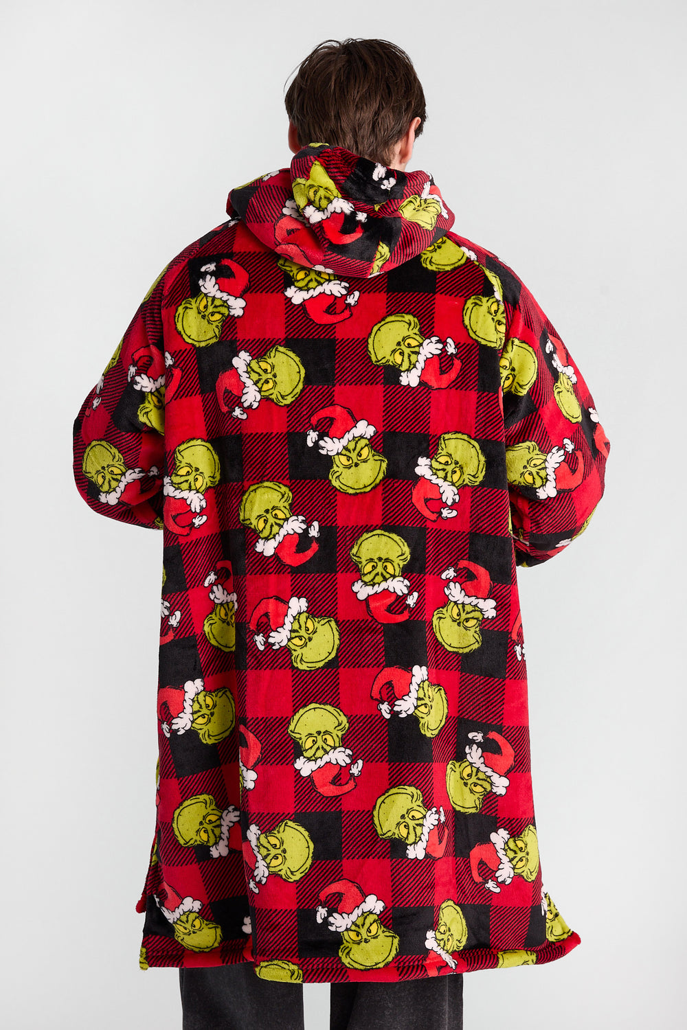 The Grinch Plaid Oversized Blanket Hoodie The Grinch Plaid Oversized Blanket Hoodie