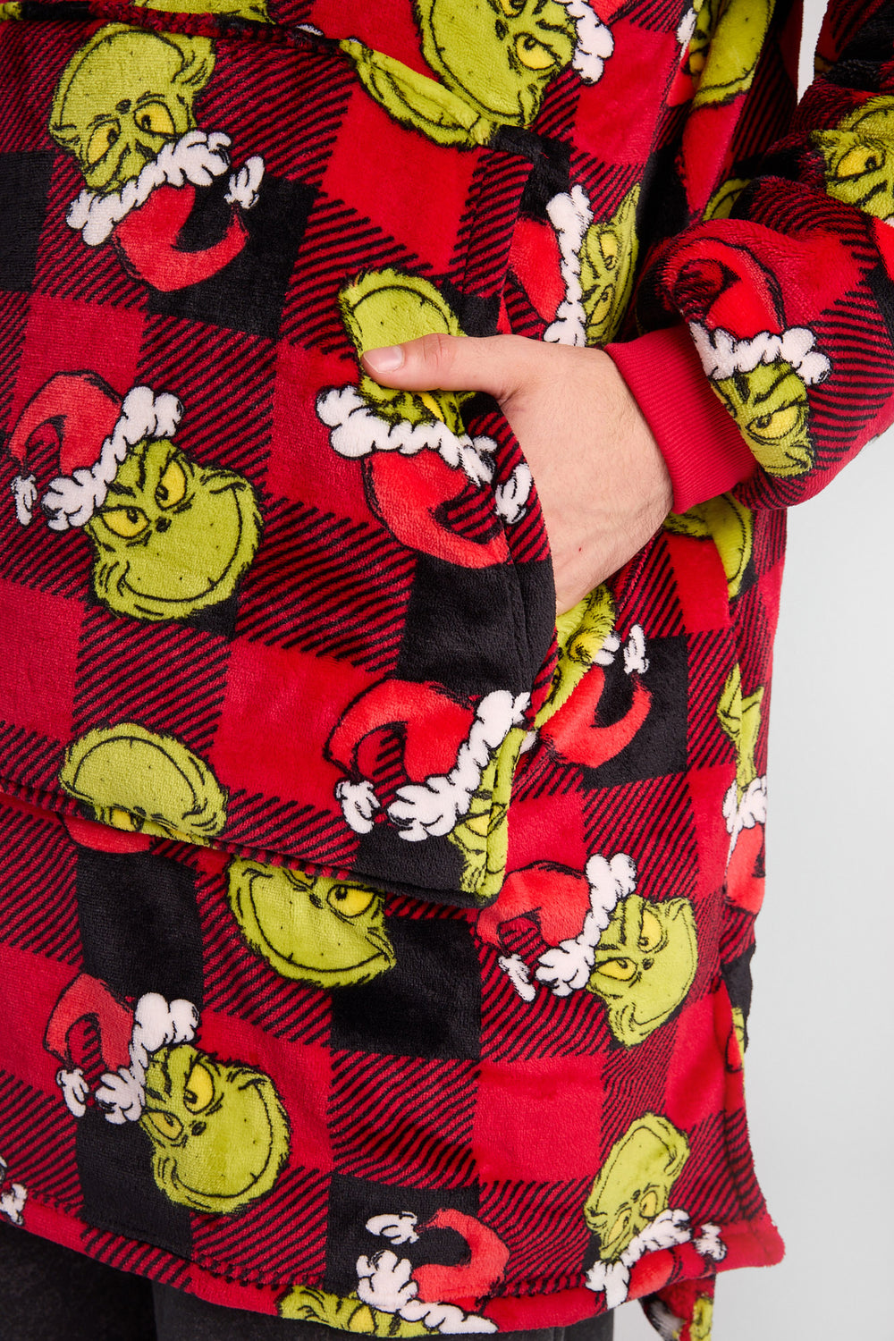 The Grinch Plaid Oversized Blanket Hoodie The Grinch Plaid Oversized Blanket Hoodie