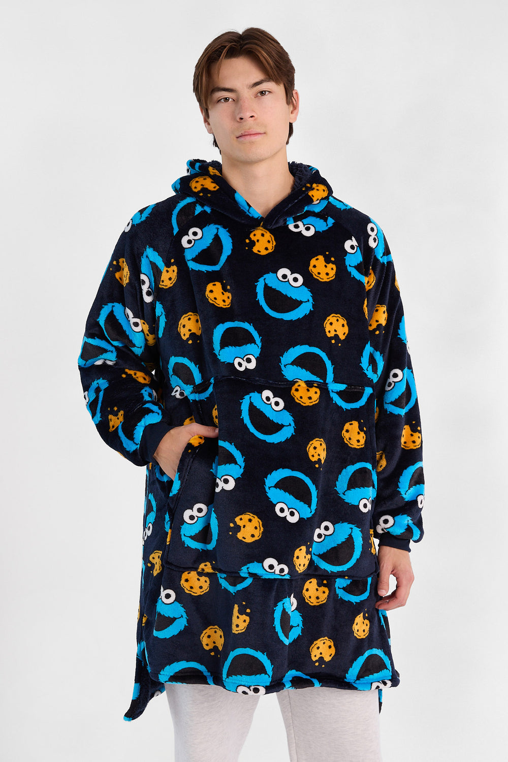 Haut à capuchon couverture imprimé Cookie Monster Haut à capuchon couverture imprimé Cookie Monster