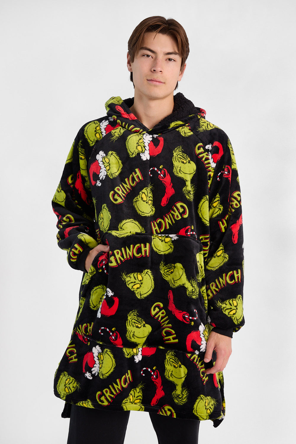 Haut à capuchon couverture imprimé Le Grinch Haut à capuchon couverture imprimé Le Grinch