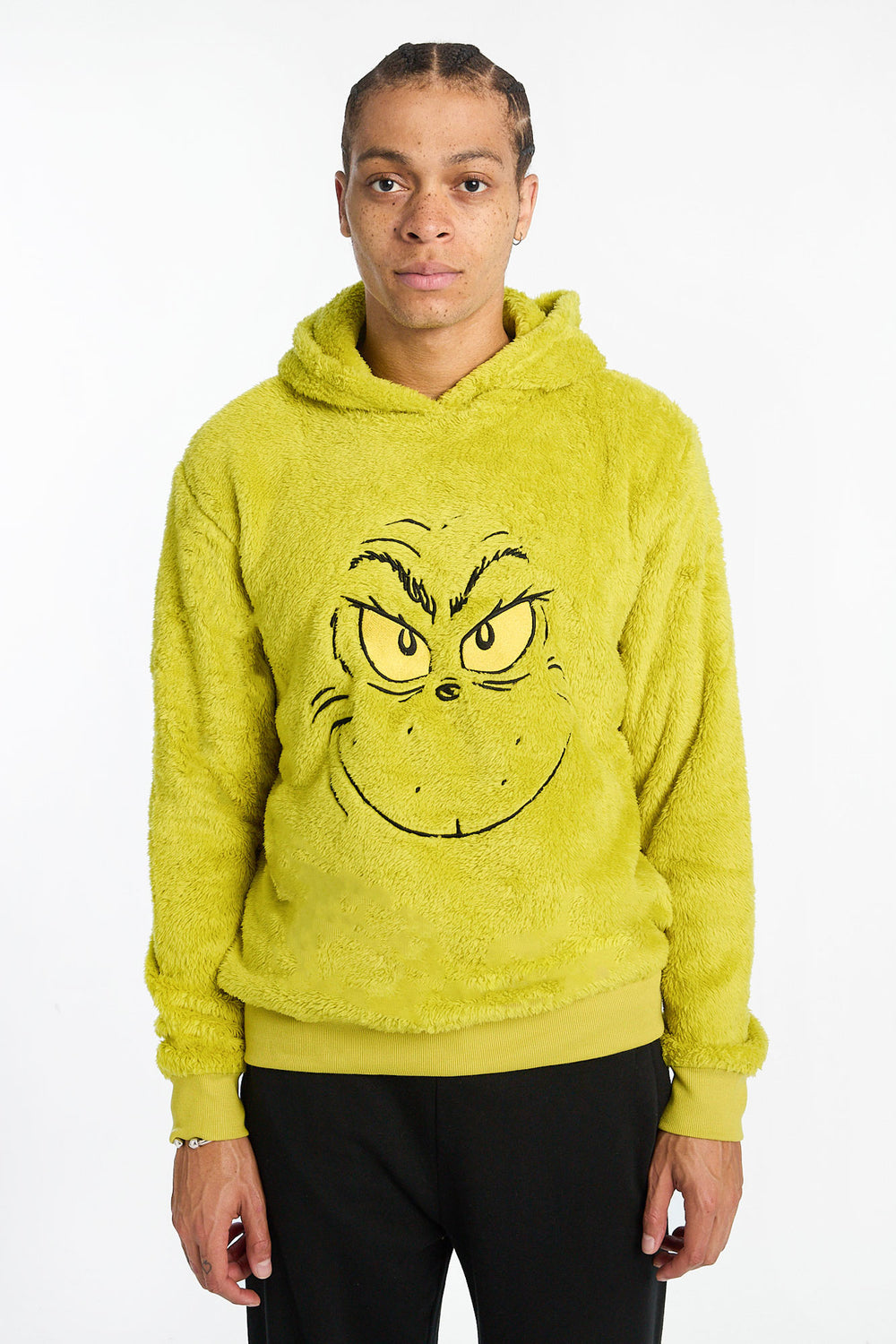 Mens The Grinch Green Sherpa Hoodie Mens The Grinch Green Sherpa Hoodie
