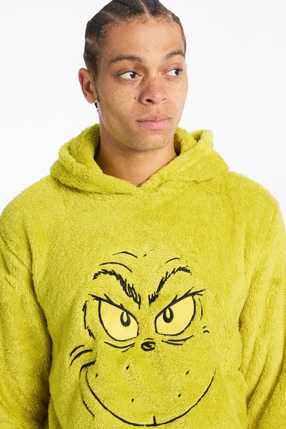 Mens The Grinch Green Sherpa Hoodie Mens The Grinch Green Sherpa Hoodie