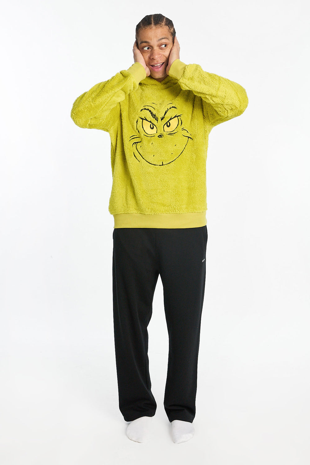 Mens The Grinch Green Sherpa Hoodie Mens The Grinch Green Sherpa Hoodie