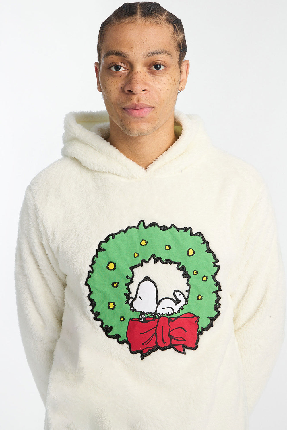 Haut à capuchon en sherpa Peanuts Snoopy homme Haut à capuchon en sherpa Peanuts Snoopy homme