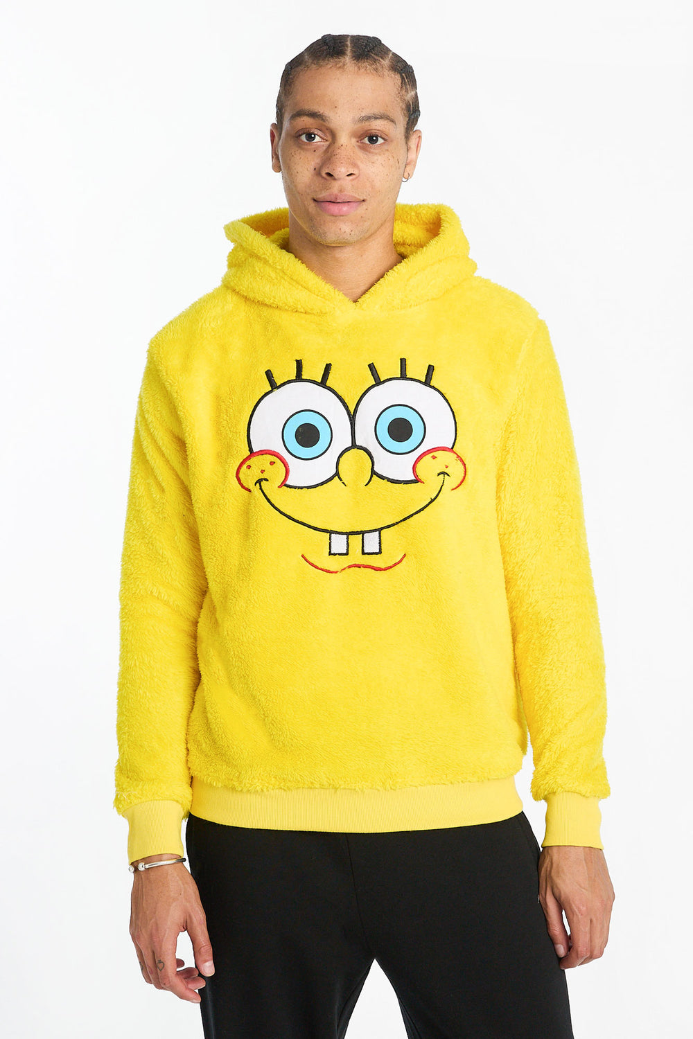 Mens SpongeBob Graphic Sherpa Hoodie Mens SpongeBob Graphic Sherpa Hoodie