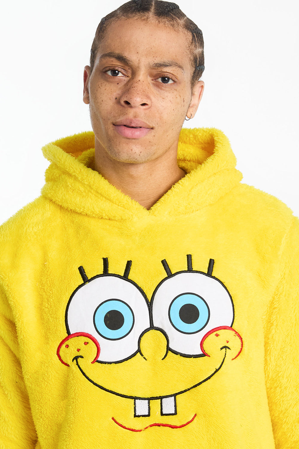 Mens SpongeBob Graphic Sherpa Hoodie Mens SpongeBob Graphic Sherpa Hoodie