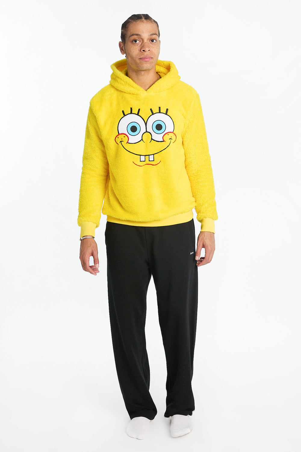Mens SpongeBob Graphic Sherpa Hoodie Mens SpongeBob Graphic Sherpa Hoodie