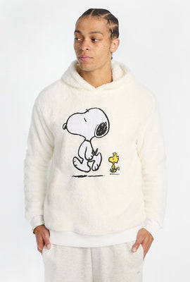Haut à capuchon en sherpa Snoopy et Woodstock homme