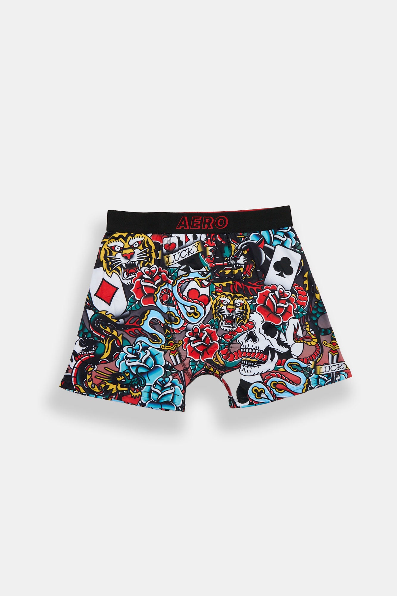 Snake Card Skulls Printed Boxer Briefs - Multi /